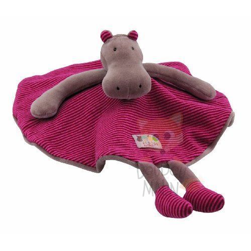 les loupiots baby comforter hippo isa red 